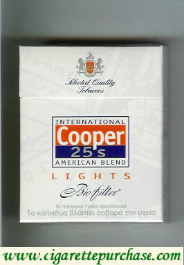 Cooper 25s light International cigarettes Select Quality Tobaccos American Blend Bio-Filter